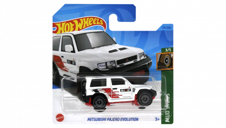 Машинка Базова Hot Wheels Mitsubishi Pajero Evolution Mud Studs 1:64 HKK36 White - Retromagaz, image 1