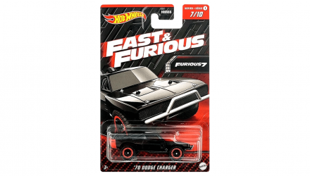 Тематична Машинка Hot Wheels '70 Dodge Charger Fast & Furious 1:64 HNR97 Black - Retromagaz, image 1