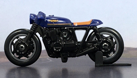 Машинка Базова Hot Wheels Honda CB750 Cafe Moto 1:64 HKG49 Blue - Retromagaz, image 4