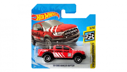 Машинка Базовая Hot Wheels '19 Ford Ranger Raptor Speed Graphics 1:64 GHF33 Red - Retromagaz, image 1