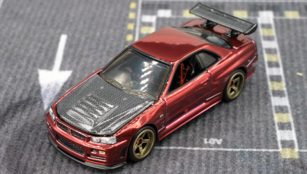 Машинка Premium Hot Wheels Nissan Skyline GT-R (BNR34) Red Line Club RLC 1:64 HWF25 Red Машинка Premium Hot Wheels Nissan Skyline GT-R (BNR34) Red Line Club RLC 1:64 HWF25 Red - Retromagaz, image 1