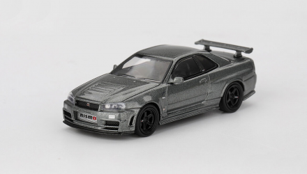 Машинка Premium MINI GT Nissan Skyline GT-R (R34) - Nismo BNR34 CRS Version 1999 1:64 MGT01160 Grey - Retromagaz, image 1