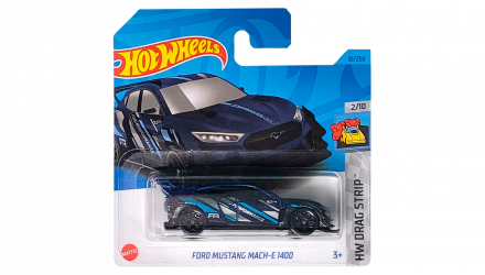 Машинка Базова Hot Wheels Ford Mustang Mach-E 1400 Drag Strip 1:64 HKH29 Dark Blue - Retromagaz, image 1