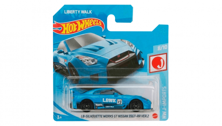 Машинка Базова Hot Wheels Liberty Walk LB-Silhouette Works GT Nissan 35GT-RR Ver.2 J-Imports 1:64 GRX63 Blue - Retromagaz, image 1