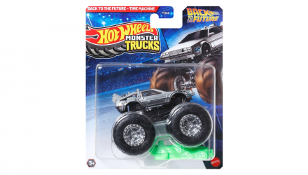 Машинка-Позашляховик Hot Wheels Back to the Future Time Machine DeLorean DMC-12 Monster Truck 1:64 JDP80 Silver - Retromagaz, image 1