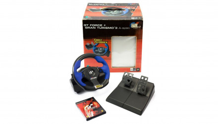 Руль Проводной Logitech PlayStation 2 GT Force + Игра Gran Turismo 3 A-spec + Коробка Black Blue Б/У - Retromagaz, image 1
