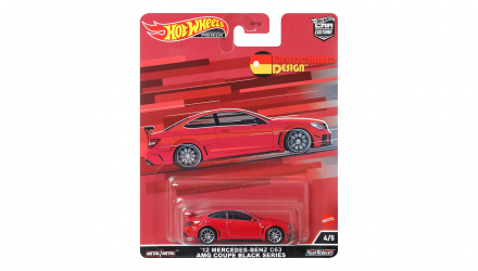 Машинка Premium Hot Wheels '12 Mercedes-Benz C63 AMG Coupe Black Series Deutschland Design 1:64 HCJ79 Red - Retromagaz, image 1