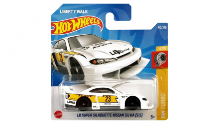 Машинка Базова Hot Wheels Liberty Walk LB Super Silhouette Nissan Silvia (S15) Turbo 1:64 HCT23 White - Retromagaz, image 1