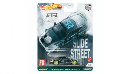 Машинка Premium Hot Wheels '20 Ford Mustang RTR Spec 5 Slide Street 1:64 GRJ80 Black - Retromagaz, image 1