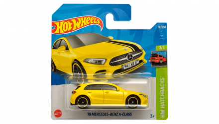 Машинка Базова Hot Wheels '19 Mercedes-Benz A-Class Hatchbacks 1:64 HCW78 Yellow - Retromagaz, image 1