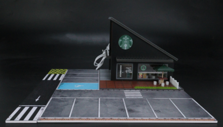 Діорама G-Fans Starbucks Building 1:64 710025 Black - Retromagaz, image 1