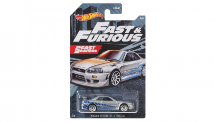 Тематична Машинка Hot Wheels Nissan Skyline GT-R (BNR34) Fast & Furious 1:64 GRP56 Silver - Retromagaz, image 1