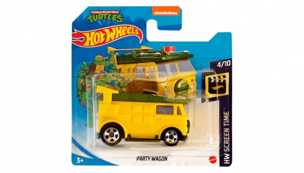 Машинка Базова Hot Wheels Teenage Mutant Ninja Turtles Party Wagon Screen Time 1:64 GRX96 Yellow - Retromagaz, image 1