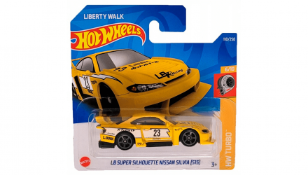 Машинка Базова Hot Wheels Liberty Walk LB Super Silhouette Nissan Silvia (S15) Turbo 1:64 HCX15 Yellow - Retromagaz, image 1