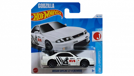 Машинка Базовая Hot Wheels Nissan Skyline GT-R R33 Godzilla J-Imports 1:64 HTC44 White - Retromagaz, image 1