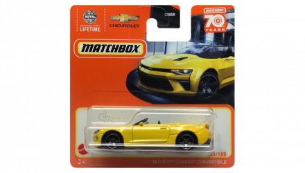 Машинка Большой Город Matchbox '16 Chevy Camaro Convertible Showroom 1:64 HLD41 Yellow - Retromagaz, image 1