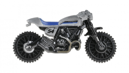 Тематична Машинка Hot Wheels Ducati Scrambler Hot Wheels Edition Motorcycle Club 1:64 HRR93 Silver - Retromagaz, image 3