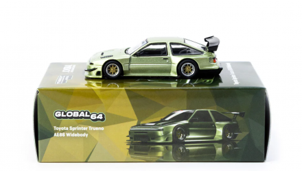 Машинка Premium Tarmac Works Toyota Sprinter Trueno AE86 GLOBAL64 1:64 T64G-060-GR Green - Retromagaz, image 3