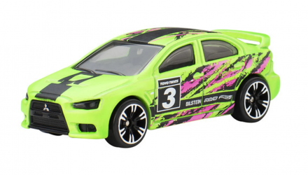Тематическая Машинка Hot Wheels 2008 Lancer Evolution Neon Speeders 1:64 JCB02 Green - Retromagaz, image 1
