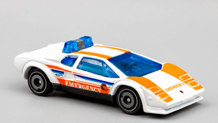 Машинка Базовая Hot Wheels Lamborghini Countach Police Car Treasure Hunts Rescue 1:64 GTC86 White - Retromagaz, image 2