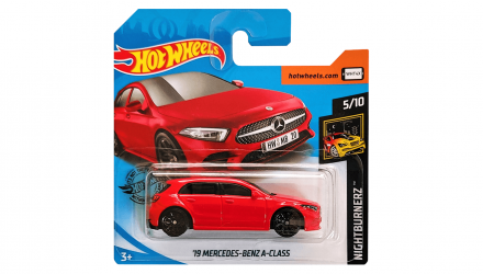 Машинка Базова Hot Wheels '19 Mercedes-Benz A-Class Nightburnerz 1:64 GHD13 Red - Retromagaz, image 1