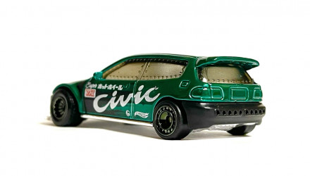 Машинка Базовая Hot Wheels Honda Civic Custom Drag Strip 1:64 JJM20 Green - Retromagaz, image 1