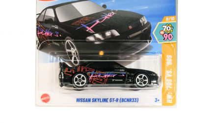 Машинка Базова Hot Wheels Nissan Skyline GT-R (BCNR33) '70s vs. '90s 1:64 HYY80 Black - Retromagaz, image 1