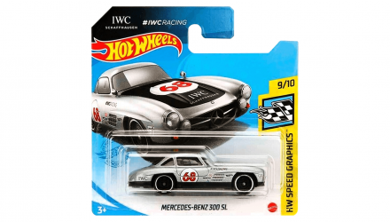 Машинка Базова Hot Wheels IWC Schaffhausen Mercedes-Benz 300 SL Speed Graphics 1:64 GRY47 Silver - Retromagaz, image 1