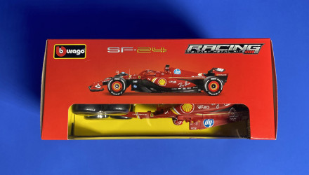 Машинка Bburago Ferrari SF-24 #16 Charles Leclerc Model Kit 1:24 18-26858 Red - Retromagaz, image 3