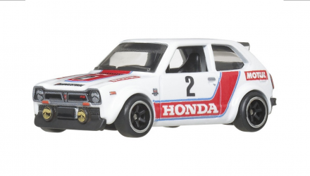 Машинка Premium 2шт Hot Wheels '73 Honda Civic Custom та Aero Lift Team Transport 1:64 JBM36 White - Retromagaz, image 4