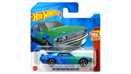 Машинка Базова Hot Wheels '69 Ford Mustang Boss 302 Falken Then and Now 1:64 HKJ48 Blue - Retromagaz, image 1