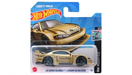 Машинка Базовая Hot Wheels Liberty Walk LB Super Silhouette Nissan Silvia (S15) Modified 1:64 HKK47 Gold - Retromagaz, image 1