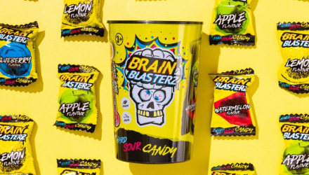Цукерки Brain Blasterz Суперкислі Yellow Sour Candy 48g - Retromagaz, image 1