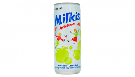 Набір Напій 12шт Lotte Milkis Газований Молочний Яблуко 250ml - Retromagaz, image 1