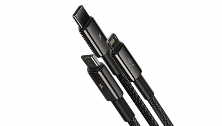 Кабель Baseus Tungsten 3 in 1 USB 2.0 - Lightning + Micro-USB + USB Type-C 1.5m - Retromagaz, image 4