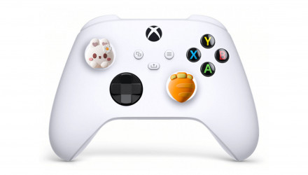 Накладки на Стики 4шт Geekshare Carrot Bunny PlayStation 5 4 3 2 1 Xbox Series One 360 Switch 2 White Orange - Retromagaz, image 2
