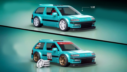 Конструктор Hot Wheels Mattel Brick Shop Hot Wheels Custom ’90 Honda Civic EF 248 Деталей JHF62 Blue - Retromagaz, image 5