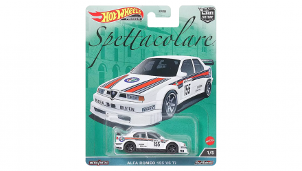 Машинка Premium Hot Wheels Alfa Romeo 155 V6 TI Spettacolare 1:64 FPY86/HKC48 White - Retromagaz, image 1