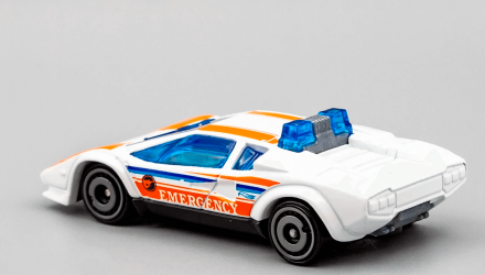 Машинка Базовая Hot Wheels Lamborghini Countach Police Car Treasure Hunts Rescue 1:64 GTC86 White - Retromagaz, image 3