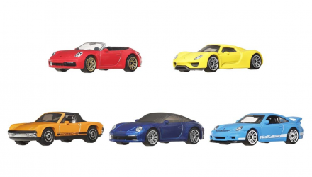 Машинка Большой Город 5шт Matchbox Porsche 911 Carrera Cabriolet / 918 Spyder / 1971 914 / 911 Targa / 2007 Heroes 1:64 JBX28 Red Машинка Большой Город 5шт Matchbox Porsche 911 Carrera Cabriolet / 918 Spyder / 1971 914 / 911 Targa / 2007 Heroes 1:64 JBX28 Red - Retromagaz, image 1
