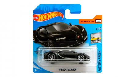 Машинка Базовая Hot Wheels '16 Bugatti Chiron Factory Fresh 1:64 GHC02 Black - Retromagaz, image 1