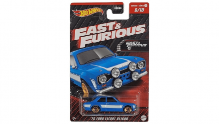 Тематична Машинка Hot Wheels '70 Ford Escort RS1600 Fast & Furious 1:64 HNR96 Blue - Retromagaz, image 1