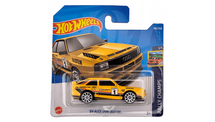 Машинка Базовая Hot Wheels '84 Audi Sport Quattro Rally Champs 1:64 HCV29 Yellow - Retromagaz, image 1