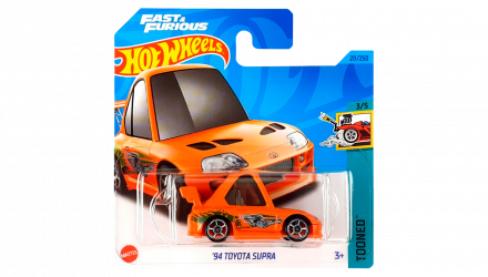 Машинка Базова Hot Wheels Fast & Furious '94 Toyota Supra Tooned 1:64 HKG62 Orange - Retromagaz, image 1