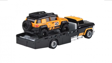 Машинка Premium 2шт Hot Wheels Toyota FJ Cruiser та Horizon Hauler Team Transport 1:64 JBM33 Yellow - Retromagaz, image 2