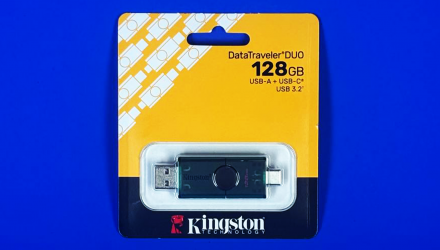 Флеш-накопичувач Kingston DataTraveler DuoG2 USB-A + USB-C 3.2 Gen1 Black/Green 128GB - Retromagaz, image 1