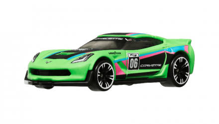 Тематична Машинка Hot Wheels Corvette C7 Z06 Neon Speeders 1:64 HLH72/HRW81 Green - Retromagaz, image 1