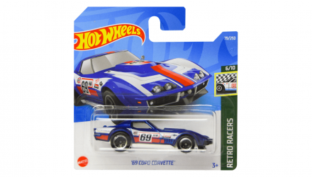 Машинка Базова Hot Wheels '69 COPO Corvette Retro Racers 1:64 HCV10 Blue - Retromagaz, image 1