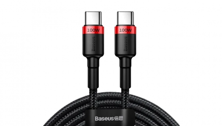 Кабель Baseus Cafule Flash Charging Cable 20V 5A 100W USB Type-C - USB Type-C Black Red 2m - Retromagaz, image 1