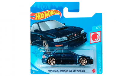 Машинка Базовая Hot Wheels '98 Subaru Impreza 22B STi-Version J-Imports 1:64 GTB01 Dark Blue - Retromagaz, image 1